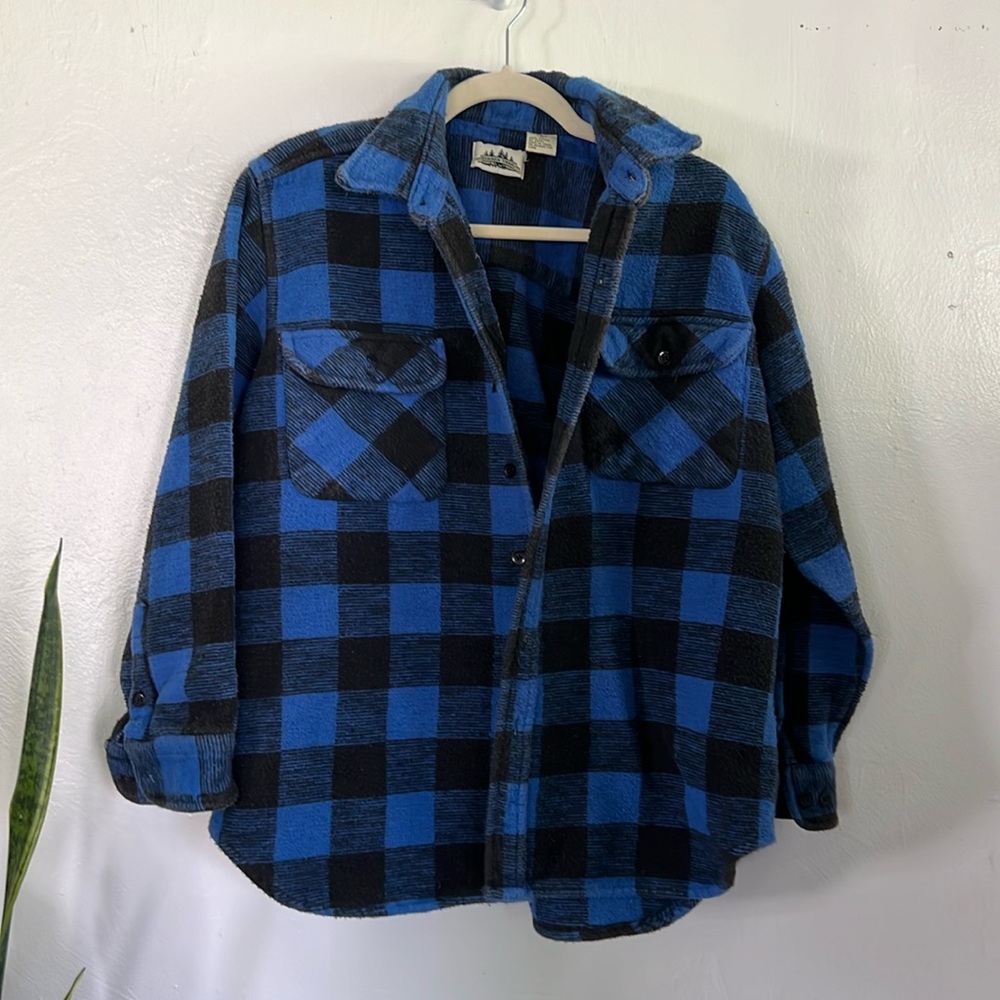 Vintage Timber Trail Blue & Black Flannel Coat